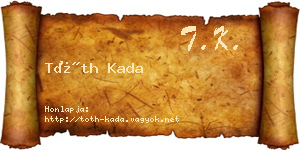 Tóth Kada névjegykártya